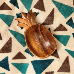 Hand Carved Wood Bowl - Pineapple Shaped